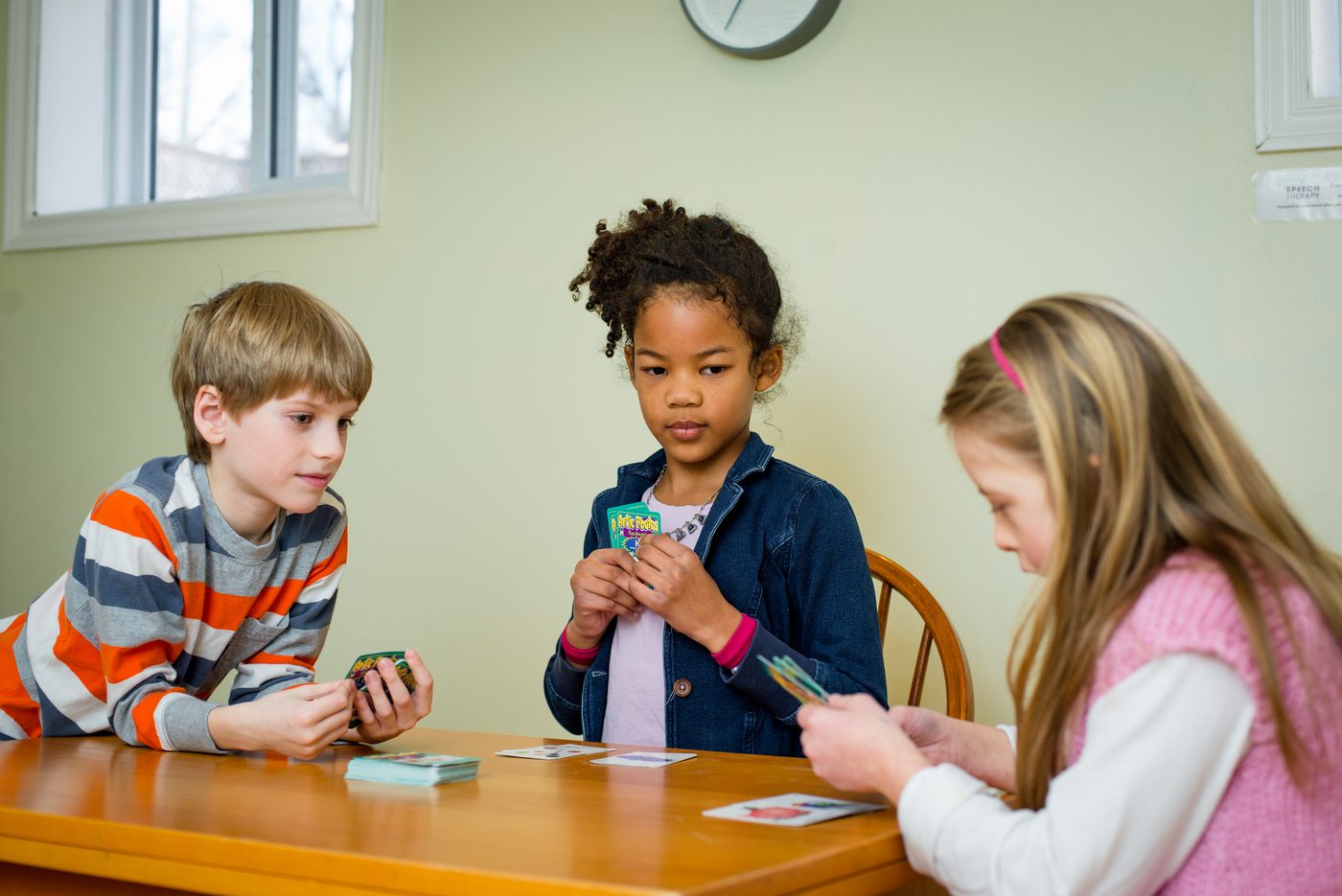 A play-based speech session with a small group of children